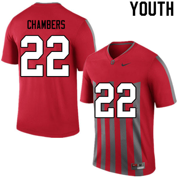 Ohio State Buckeyes Steele Chambers Youth #22 Retro Authentic Stitched College Football Jersey